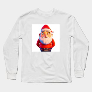 AI Art Saint Nicholas Santa Claus Abstract Expressionism Effect Long Sleeve T-Shirt